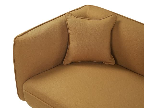 Sjeselong Sennepsgul Bouclé Metallben Venstrevendt Ekstra pute Moderne design
