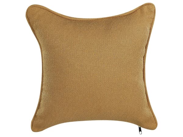 Sjeselong Sennepsgul Bouclé Metallben Venstrevendt Ekstra pute Moderne design