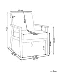 Miniatyrbilde 3 av 8: Lenestol Beige Polyester Stoff Lin Polstring Retro Design Mørkt Tre Ramme Armlener Stue