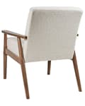 Miniatyrbilde 5 av 8: Lenestol Off-white Bouclé Polyester Ramme og armlener i mørkt tre Retro design Hvilestol Stue