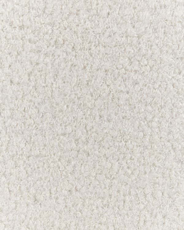 Lenestol Off-white Bouclé Polyester Ramme og armlener i mørkt tre Retro design Hvilestol Stue