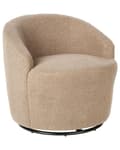 Miniatyrbilde 4 av 10: Lenestol Taupe Boucléstoff Svart base Svingbar 360-graders rotasjon Retro Glam Hvilestol Stue Soverom