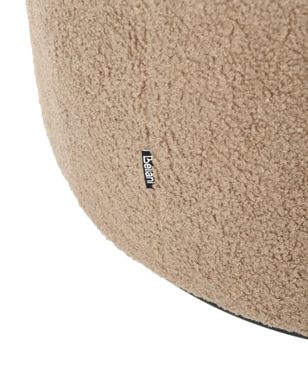 Lenestol Taupe Boucléstoff Svart base Svingbar 360-graders rotasjon Retro Glam Hvilestol Stue Soverom