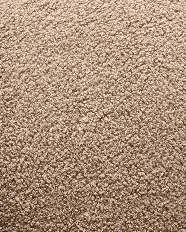 Lenestol Taupe Boucléstoff Svart base Svingbar 360-graders rotasjon Retro Glam Hvilestol Stue Soverom