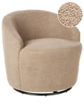 Miniatyrbilde 1 av 10: Lenestol Taupe Boucléstoff Svart base Svingbar 360-graders rotasjon Retro Glam Hvilestol Stue Soverom