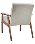 Miniatyrbillede 5 af 8: Lænestol grå og hvid polstret polyester retrodesign lyse træben og armlæn stue
