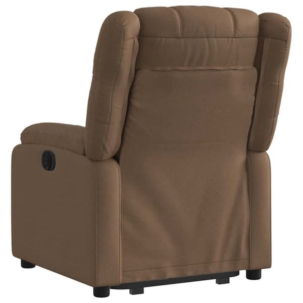 Reclinerfåtölj med uppresningshjälp brun tyg