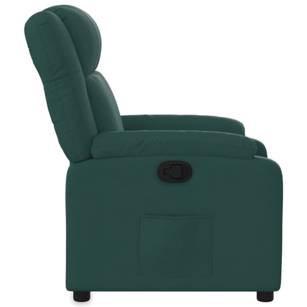Reclinerfåtölj mörkgrön tyg