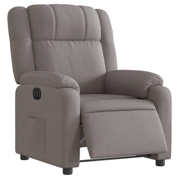 Elektrisk reclinerfåtölj taupe tyg