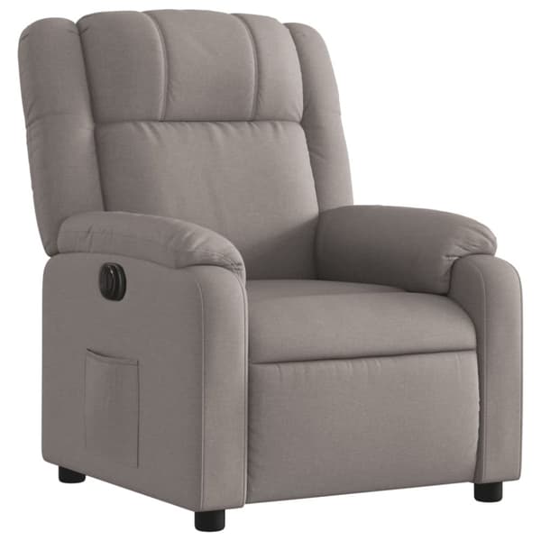 Elektrisk reclinerfåtölj taupe tyg
