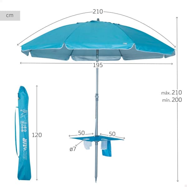Aktive 210 Cm Uv50 Taittuva Rantavarjo