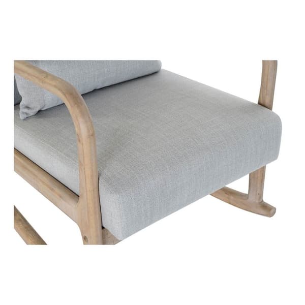 Gyngestol DKD Home Decor Grå Natur Lysegrå Hør Gummitræ 66 x 88 x 78 cm