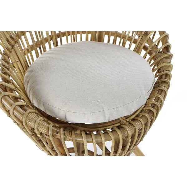 Lænestol DKD Home Decor 8424001750092 Natur Bomuld Hvid Spanskrør (74 x 67 x 85 cm)