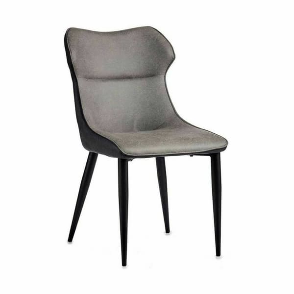 Lænestol Sort Grå Stål 49 x 86 x 60 cm (2 enheder)