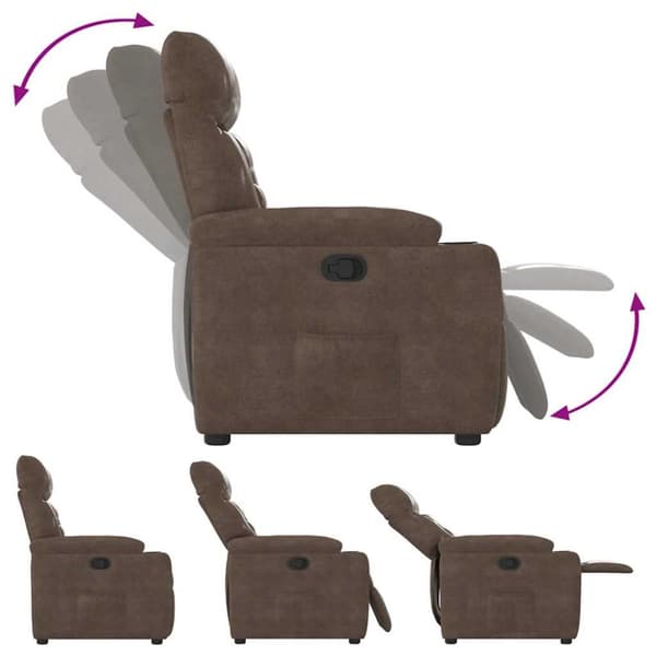 Reclinerfåtölj brun mikrofibertyg