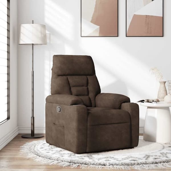 Reclinerfåtölj brun mikrofibertyg