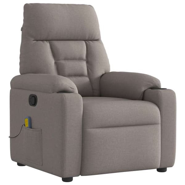 Massagefåtölj taupe tyg