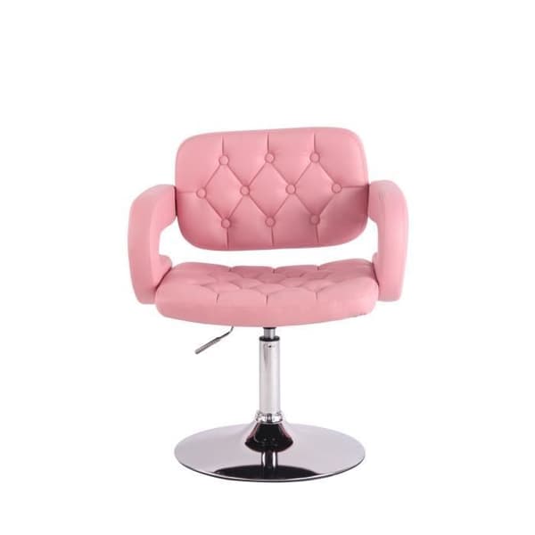 Loungefåtölj - CLP - Dublin - Syntetiskt läder - Kromad metall - Rosa
