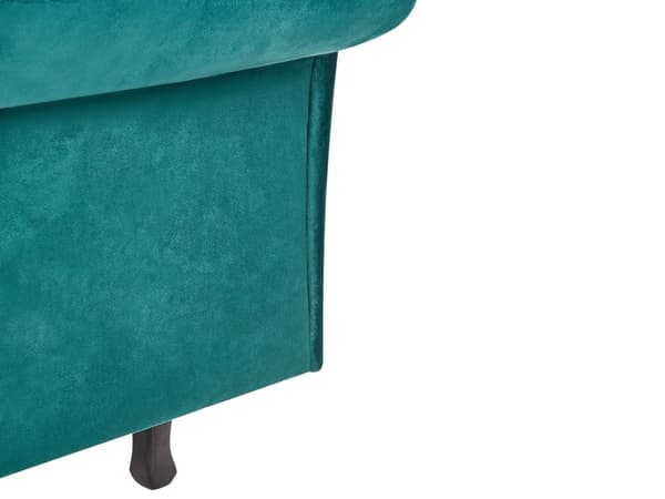 Sjeselong Grønn Fløyelspolstring med knappetuffe Venstrevendt pute Retro tradisjonell stil Lett å rengjøre Kjæledyrvennlig
