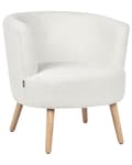 Miniatyrbilde 4 av 10: Lenestol Hvit Polstret Boucle Badestol i Retrostil Retro Design til Stue