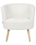 Miniatyrbilde 5 av 10: Lenestol Hvit Polstret Boucle Badestol i Retrostil Retro Design til Stue