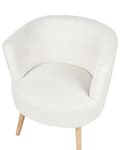 Miniatyrbilde 7 av 10: Lenestol Hvit Polstret Boucle Badestol i Retrostil Retro Design til Stue