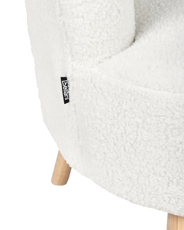 Lenestol Hvit Polstret Boucle Badestol i Retrostil Retro Design til Stue