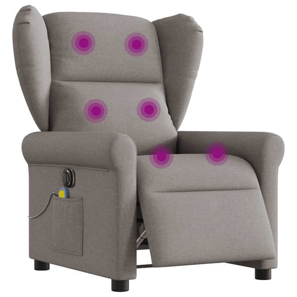 Elektrisk massagefåtölj taupe tyg