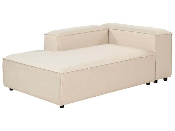 Sjeselong Beige Polyesterstoff Høyrevendt Svarte ben Moderne design Sofamodul Stue
