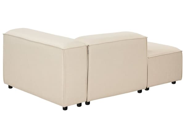 Sjeselong Beige Polyesterstoff Høyrevendt Svarte ben Moderne design Sofamodul Stue