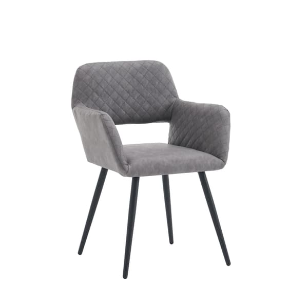 Rootz 2-osaiset meikkituolit - Kauneustuolit - Mukava istuin - Ergonominen tuki - 58 cm x 56 cm x 80 cm - Sementinharmaa keinonahka