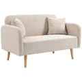 Miniatyrbild 7 av 9: Rootz 2-sits soffa - Loveseat - Soffa - Lätt att rengöra - 130cm x 70cm x 80cm, Cream Velvet, Rubberwood Ben