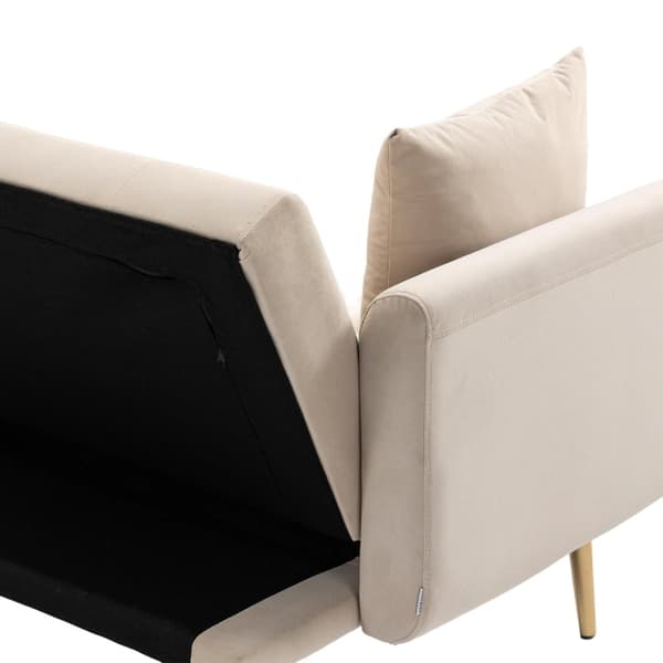 Rootz 3-sits soffa - sammetsliknande soffa - Justerbar bäddsoffa - ultimat komfort - 161,97 cm x 77,97 cm x 79,98 cm