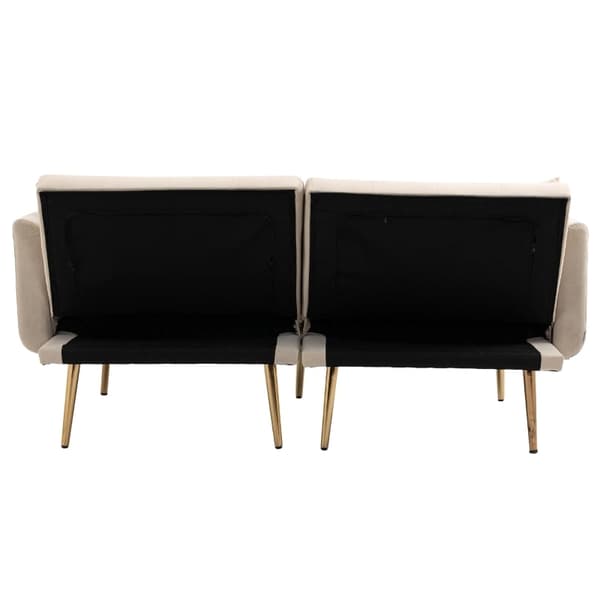 Rootz 3-sits soffa - sammetsliknande soffa - Justerbar bäddsoffa - ultimat komfort - 161,97 cm x 77,97 cm x 79,98 cm