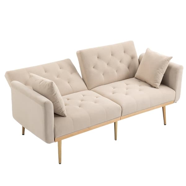 Rootz 3-sits soffa - sammetsliknande soffa - Justerbar bäddsoffa - ultimat komfort - 161,97 cm x 77,97 cm x 79,98 cm
