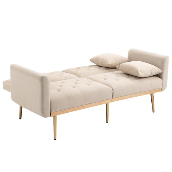 Rootz 3-sits soffa - sammetsliknande soffa - Justerbar bäddsoffa - ultimat komfort - 161,97 cm x 77,97 cm x 79,98 cm