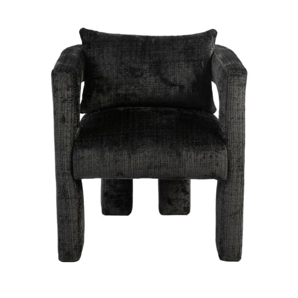 Rootz Black Chenille Lounge Chair - Enkel modern sits - Ergonomisk sittplats - Hudvänligt tyg - 60L x 44W x 65H cm