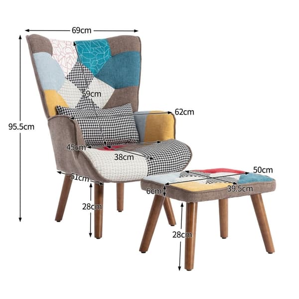 Rootz stol og osmannisk sæt - Afslapningskombination - Loungemøbler - Høj komfort - 69 cm x 51 cm x 95,5 cm