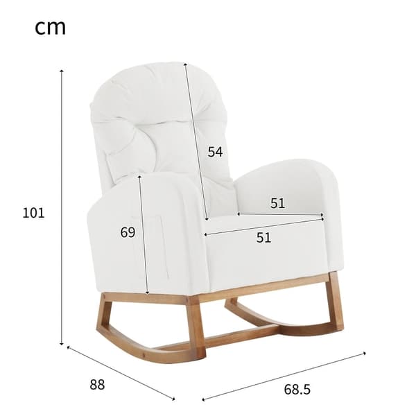 Rootz Elegant gungstol - Modern Rocker - Snygg solstol - Långvarig komfort - 68,5L x 88W x 101H cm