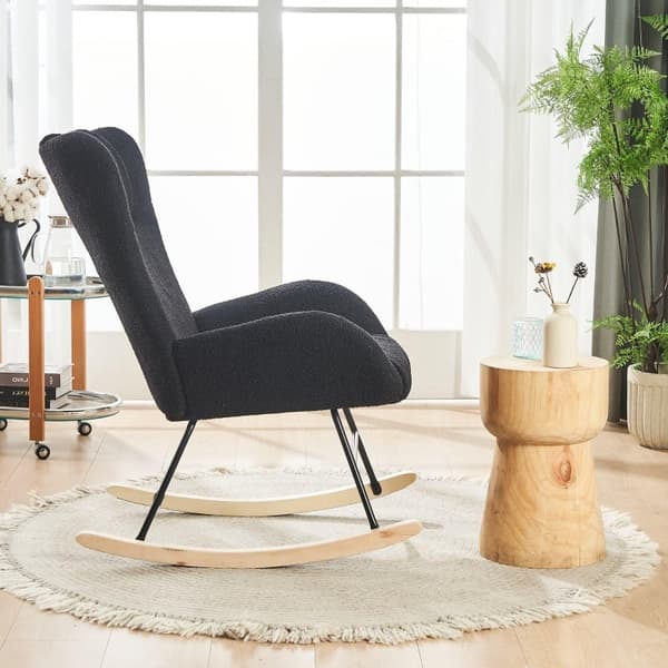 Rootz Grey Teddy Velvet keinutuoli - Vapaa-ajan tuoli - Velvet nojatuoli - Ergonominen mukavuus - 67,5L x 93L x 93K cm