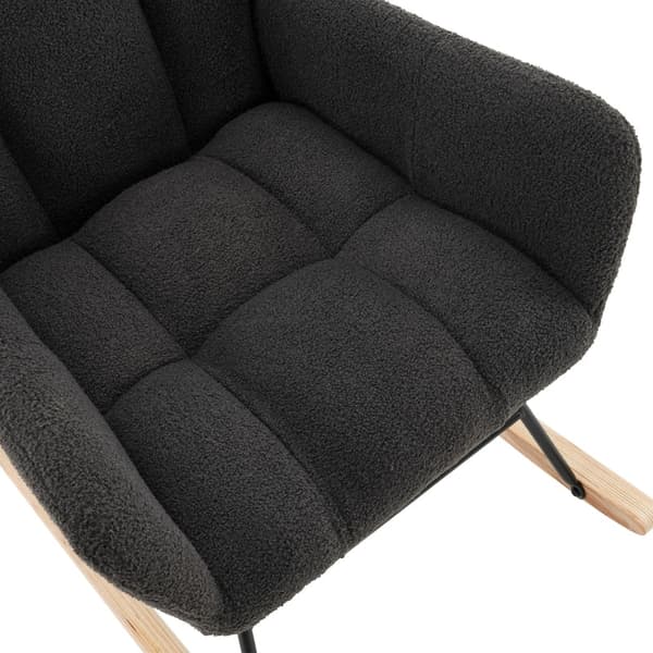 Rootz gyngestol med høj ryg - Lænestol - Hvilestol - Blødt fløjlsstof - 63,9 cm x 95,7 cm x 90,9 cm