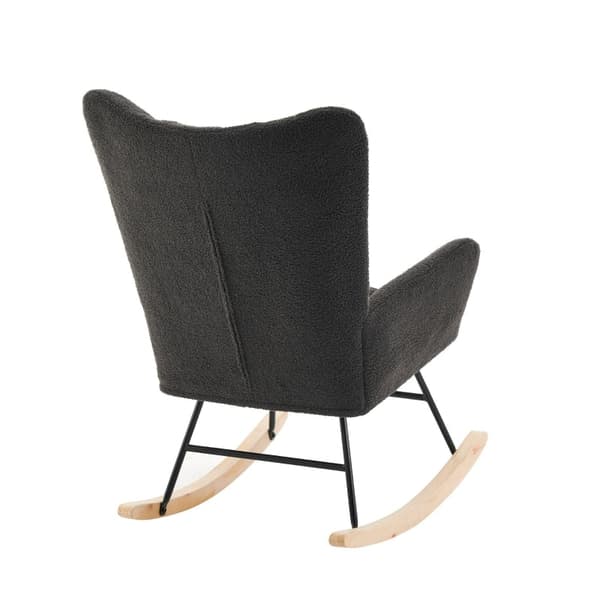 Rootz gyngestol med høj ryg - Lænestol - Hvilestol - Blødt fløjlsstof - 63,9 cm x 95,7 cm x 90,9 cm