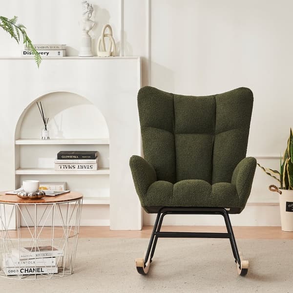 Rootz gyngestol med høj ryg - moderne lænestol - Teddy Velvet stol - Komfort og stabilitet - 63,9 cm x 95,7 cm x 90,9 cm