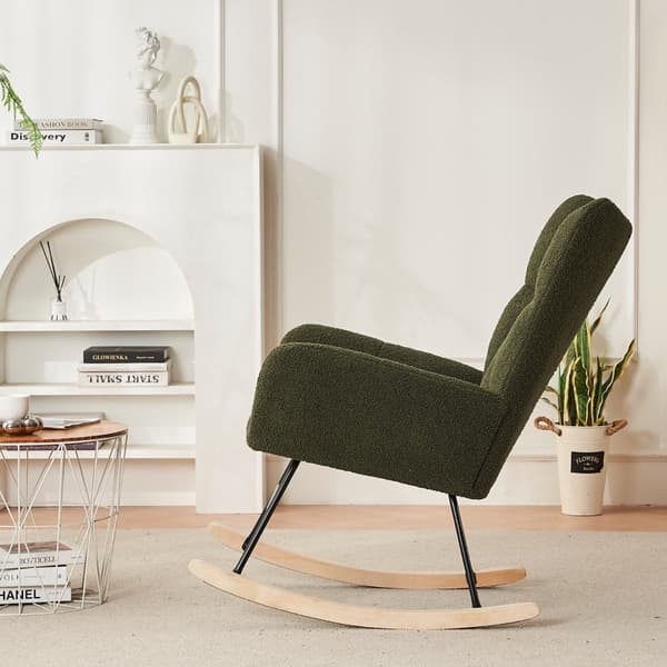 Rootz gyngestol med høj ryg - moderne lænestol - Teddy Velvet stol - Komfort og stabilitet - 63,9 cm x 95,7 cm x 90,9 cm