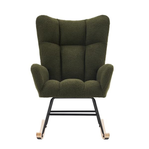 Rootz gyngestol med høj ryg - moderne lænestol - Teddy Velvet stol - Komfort og stabilitet - 63,9 cm x 95,7 cm x 90,9 cm