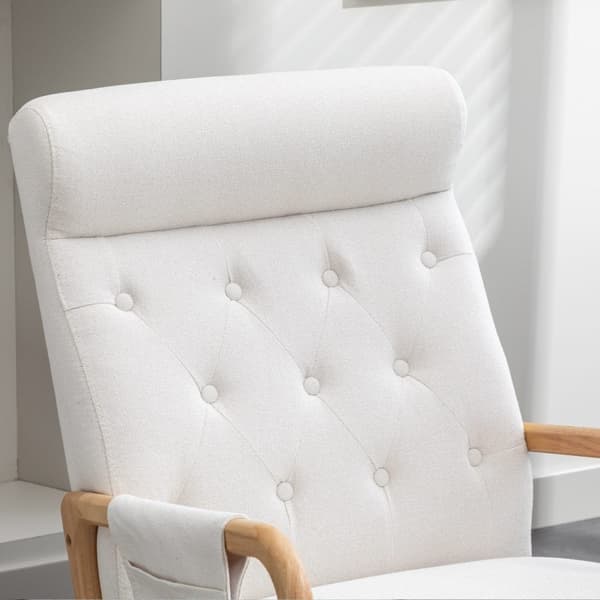 Rootz Mid-Century Modern gyngestol - Afslapningssæde - Ergonomisk gyngebase - Massivt træ - 65x85x94cm - Inkluderer fodstøtte 53x36x36cm