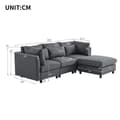 Pikkukuva 3 / 11: Rootz Modern 3 istuttava kulmasohva - Mukava sohva - Ergonominen sohva - Selkätuki - 220L x 157P x 81H cm