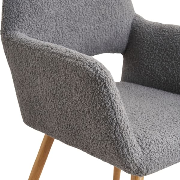 Rootz Makeup Chair - Lyxig fåfängastol - Påklädningsstol - Ergonomisk design - Teddy sammet, mörkgrå, 58L x 56W x 80H cm
