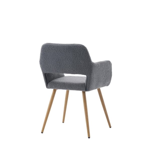 Rootz Makeup Chair - Lyxig fåfängastol - Påklädningsstol - Ergonomisk design - Teddy sammet, mörkgrå, 58L x 56W x 80H cm