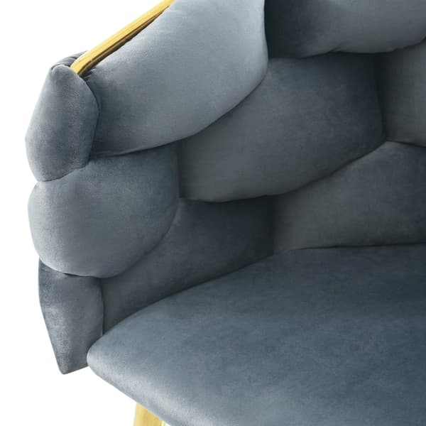 Rootz Luxurious Grey Velvet Chair - Elegant Lænestol - Moderne siddepladser - Justerbar komfort - 70L x 47W x 80H cm